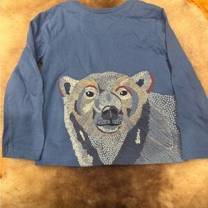 Mini Boden embroidered bear shirt. 3-4yr. Like new